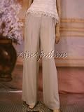 $895 New DONNA KARAN Pale Gray Flowy Wide Leg Pants 10