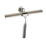 Wenko 17840100 Bad- und Duschabzieher Bovino Power-Loc - Befestigen ohne Bohren, Easy Hang On, Edelstahl gl&auml;nzend, rostfrei, 24.5 x 17 cm