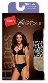 Hanes Women's Body Creations Stretch Satin Hi-Cut Panties3 Pack (Size 8/Assorted)