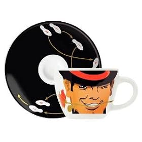 Espresso Coffee Mug and Saucer Set, My Little Darling, Casanova Face, Coffee Mug Set in Gift Box