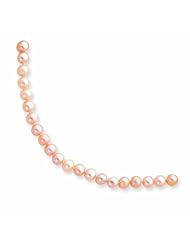 14K Gold 5.5-6mm Pink Freshwater Onion Cultured Pearl Necklace 24 Inches