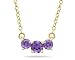 1.00 CTW Amethyst Three Stone Pendant Necklace 14K Yellow Gold