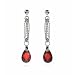 Eve's Addiction Extraordinary Sterling Silver Garnet CZ Drop Earrings