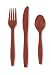 Creative Converting Premium Plastic Cutlery (Fork, Spoon, Knife) Assortment, Brick Color, Package Of 24,   (Pack of 12)