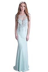 Satin/Tulle Beaded Scoop Neck Evening Dress/Bridesmaid Dress/Prom Dress/Party Dress 