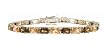 Two Tone Brown Champagne Princess Cut CZ Tennis Bracelet