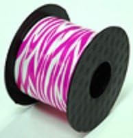 Pink Zebra Print Ribbon - 200 Yards - Pink and White