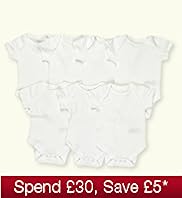 7 Pack - Pure Cotton Short Sleeve Assorted Bodysuits