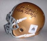 Rudy Ruettiger Autographed Notre Dame Fighting Irish Schutt Mini Helmet with "Go Irish" Inscription