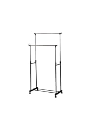 Home: OSPI Multi-functional Horizontal Adjustable Clothes Hanger Garment Rack-Black in Double Racks - OSPI