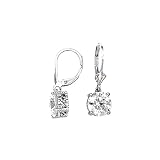 14K White Gold 4 ct. Cubic Zirconia Fashion Earrings