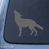 WOLF SILHOUETTE - Howling - Car, Truck, Notebook, Vinyl Decal Sticker #1184 | Vinyl Color: Silver