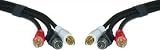 MiniDin4 (S-Video) Male + 2 RCA Male, 12 ft