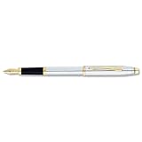 Cross Century II, Medalist, Fountain Pen, with Polished Chrome and 23 Karat Gold Plated Appointments and 23 Karat Gold Plated Nib Medium (3309-MF)