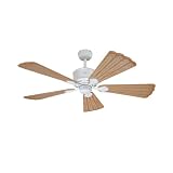 Westinghouse 72456 Oak Harbor 56-Inch Five-Blade Ceiling Fan, Satin White with Icing Light Maple Blades