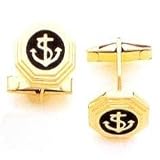 14K Gold and Black Onyx Nautical Cuff Links