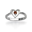 Sterling Silver Garnet Heart Ring