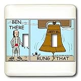 Londons Times Famous People Places Books Cartoons - Ben Franklin and the Liberty Bell - Light Switch Covers - double toggle switch