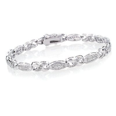 Sterling Silver 1.00 Carat Diamond Bracelet - 7.2
