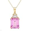 Necklace With 4.57ctw Created Sapphires Well Made in Yellow Gold Length 18in