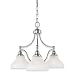 Search : Royce Lighting RC70ES/3-12 Prescott Three-Light Chandelier Brushed Steel with White Alabaster Globes