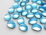 Cabochons | Glass nuggets | Gemstones | Oval, 5.0x7.0mm, Aquamarine, 100 Pieces