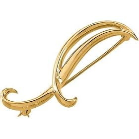 14K Yellow Gold Brooch by DivaDiamonds
