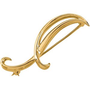 14K Yellow Gold Brooch by