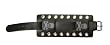 Black Wide Leather Cuff Wrist WatchBand with Skull