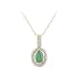 14K Yellow Gold 1/10 ct. Diamond and 1/2 ct. Oval Shaped Emerald Necklace