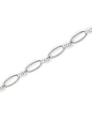 14kt Yellow Gold Oval Links Diamond Bracelet 0.25ct TW