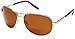 Suncloud Aviator +2.50 Polarized Reader Sunglasses, Gold Frame, Brown Polycarbonate Lenses