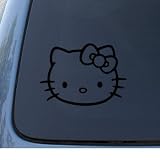 HELLO KITTY - Cat Feline - Car, Truck, Notebook, Vinyl Decal Sticker #1093 | Vinyl Color: Black