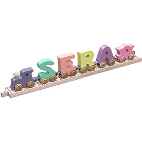 4 Letter Pastel Name and Track to Fit by NameTrain