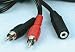 LEAD 2 PHONO PLUGS TO 3.5mm STEREO JACK SOCKET