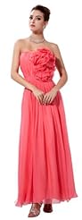 Strapless Sleeveless Charmeuse/Chiffon/Silk Prom Dress 