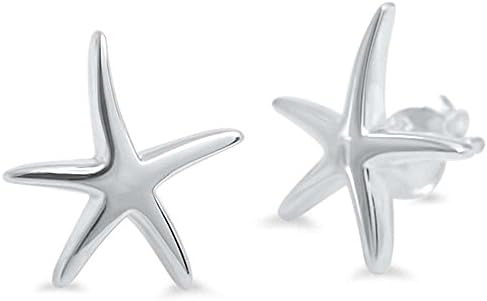 Plain Starfish .925 Sterling Silver Earring