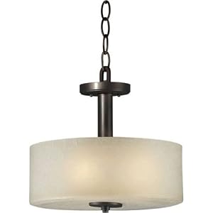 Forte Lighting 2425-03-32 3LT S-Flush Hang Convertible - Antique Bronze by Forte Lighting