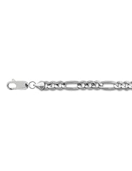 Sterling Silver Rhodium Plated Figaro Chain (4.7mm)