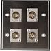 2G Black Anodized Aluminum Wall Plate with 4 Canare BCJ-JRU Recessed BNC Barrels WPBA...