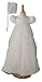 White Nylon Tricot Gown with Rosettes