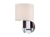 31xYVDnMMJL. SL160  Kenroy Home 90858CHDM Madera 1 Light Sconce, Chrome/Dark Maple