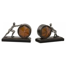 Set of 2, Resilience, Olive Bookends, Nickel, Accent by Timeless Elements