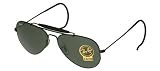 Ray-Ban Men's RB3030 Aviator Outdoorsman Sunglasses,Black Frame/G-15 XLT Lens,58 mm