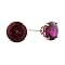 10K 6mm. Yellow Gold Synthetic Ruby Earrings