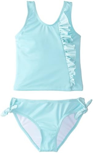 Jantzen Big Girls' 2 Piece Ocean Dreams Shimmer Tankini, Aqua, 16