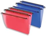 L Oblique Polypro A4 blue translucent suspension files with V base capacity, PACK of 10