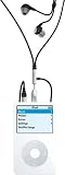 Rivet Stereo Earphone with in-line Clip Lanyard and Silver GoClip - Black