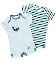 2 Pack Pure Cotton Sea Design & Striped All-in-Ones