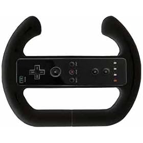 GreyMobiles Black SPORTS Steering Wheel Attachment For Nintendo Wii Remote
